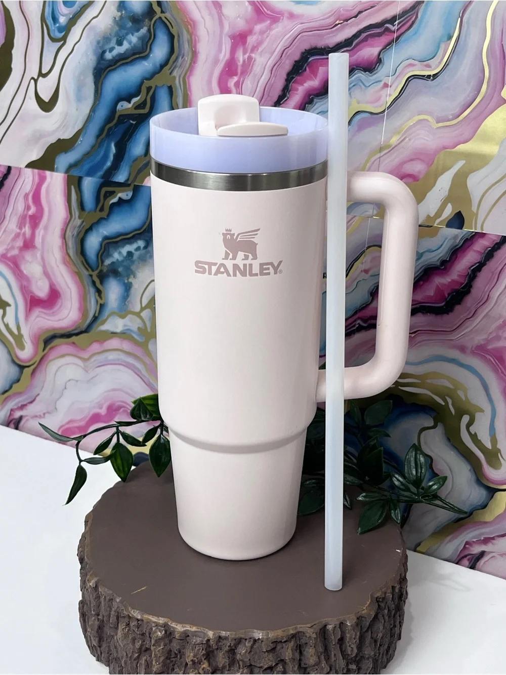 Stanley 30oz Insulated Tumbler Pale Pink with Handle and Straw Dishwasher Safe